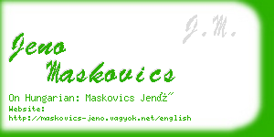jeno maskovics business card